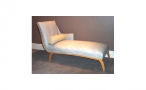 Custom Chaise With Show Wood Base